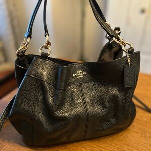 Coach Black Pebbled Leather Shoulder Bag